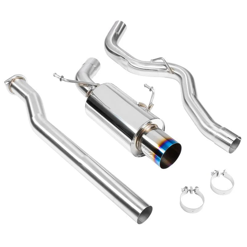 DC Sports [15 - 21 WRX/STI] Catback Single Canister Exhaust Burnt - JDMuscleCat Back Exhaust SystemDC-SCS4305Polished