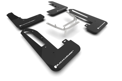Rally Armor [23-25 Civic Type R] UR Mud Flaps - Black with White Logo, Part Number ralMF97-UR-BLK-WH