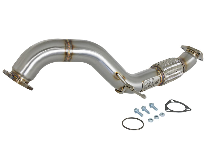 aFe Twisted Steel [17-21 Civic Type R] 3-Inch Mid-Pipe - Brushed Stainless Steel, Part 49-36617