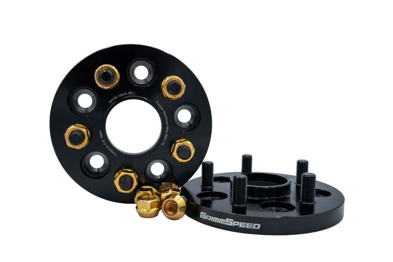GrimmSpeed [02-14 WRX] 5x100 15mm Wheel Spacers, Pair - Black