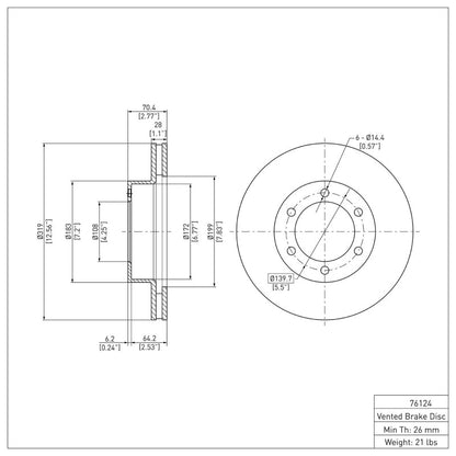 DFC 00 - 07 Toyota Sequoia Front Brake Rotor with G3000/G11H18 Iron Castings | dfc600 - 76124 - JDMuscleSPK992089