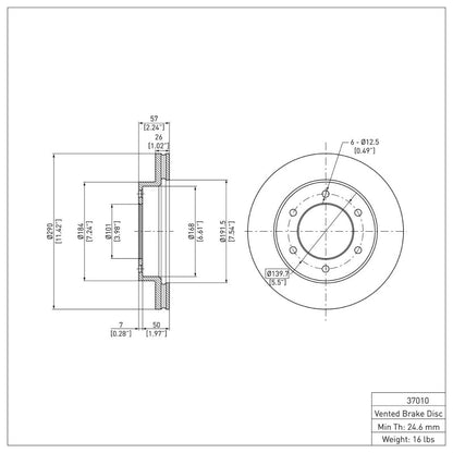 DFC 01 - 04 Honda Passport Front Brake Rotor with G3000/G11H18 Iron Castings | dfc600 - 37010 - JDMuscleSPK918319