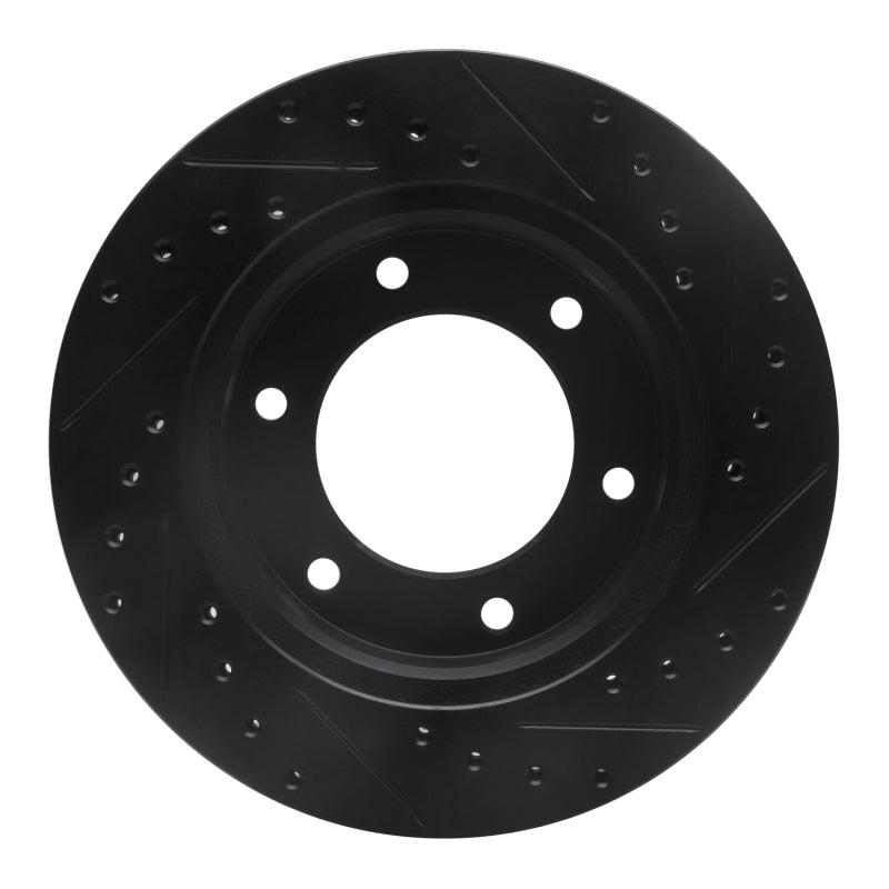 DFC 01 - 04 Honda Passport Front Left Drilled & Slotted Black Brake Rotor | dfc633 - 37010L - JDMuscleSPK965315