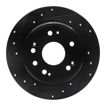 DFC 02 - 04 Honda CR - V Rear Left Drilled & Slotted Black Brake Rotor | dfc633 - 59046L - JDMuscleSPK928835