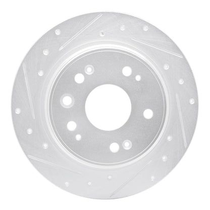 DFC 02 - 04 Honda CR - V Rear Left Drilled & Slotted Silver Brake Rotor | dfc631 - 59046L - JDMuscleSPK925286