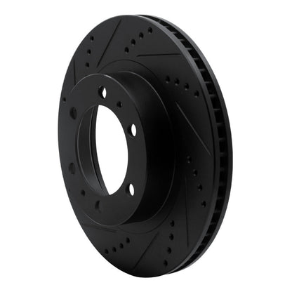 DFC 03 - 23 Toyota 4Runner Front Left Drilled & Slotted Black Brake Rotor | dfc633 - 76128L - JDMuscleSPK929714