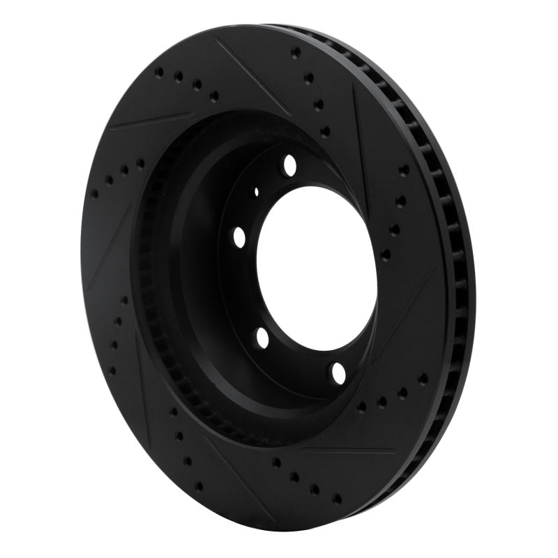 DFC 03 - 23 Toyota 4Runner Front Left Drilled & Slotted Black Brake Rotor | dfc633 - 76128L - JDMuscleSPK929714