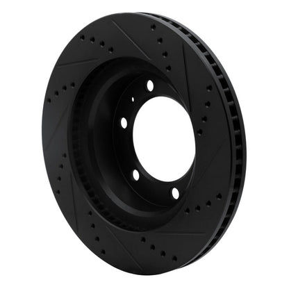 DFC 03 - 23 Toyota 4Runner Front Left Drilled & Slotted Black Brake Rotor | dfc633 - 76128L - JDMuscleSPK929714