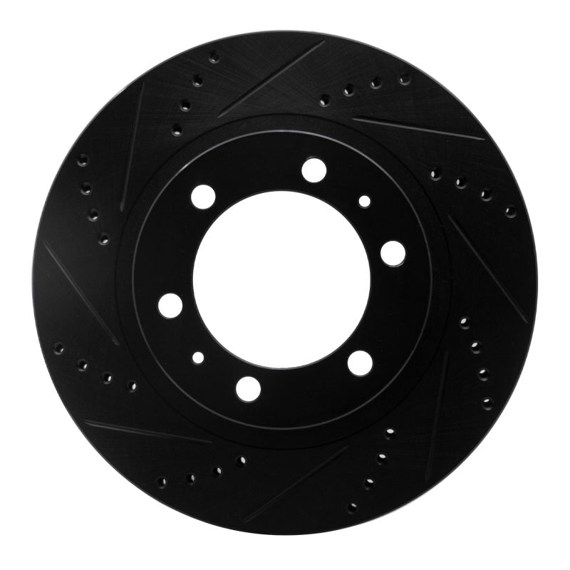 DFC 03 - 23 Toyota 4Runner Front Left Drilled & Slotted Black Brake Rotor | dfc633 - 76128L - JDMuscleSPK929714
