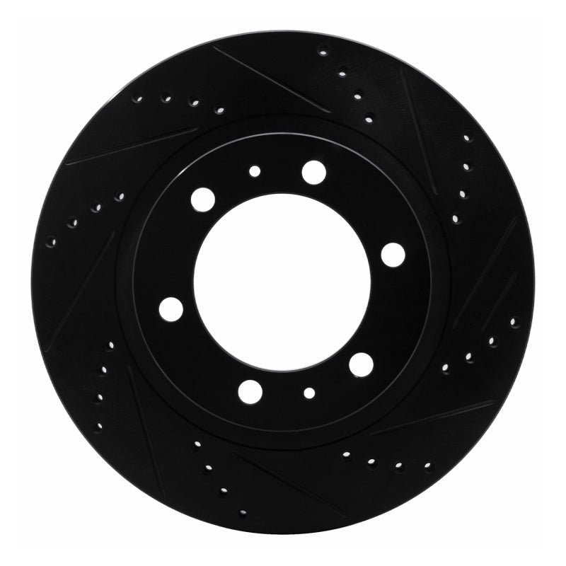 DFC 03 - 23 Toyota Tacoma Front Right Drilled & Slotted Black Brake Rotor | dfc633 - 76128R - JDMuscleSPK929715