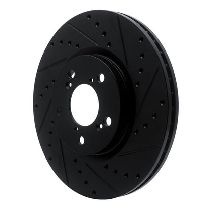 DFC 06 - 14 Honda Ridgeline Front Right Drilled & Slotted Black Brake Rotor | dfc633 - 59051R - JDMuscleSPK928846