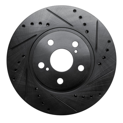 DFC 09 - 15 Toyota Corolla Front Right Drilled and Slotted Black Brake Rotor (Part Number DFC633 - 92009R) | dfc633 - 92009R - JDMuscleSPK994077