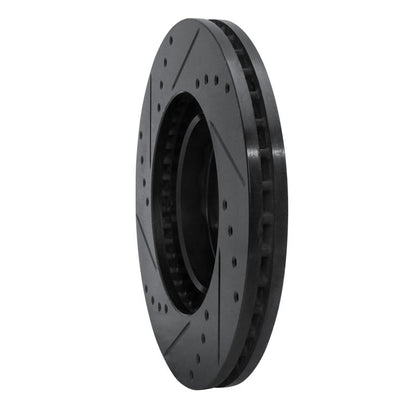 DFC 09 - 15 Toyota Corolla Front Right Drilled and Slotted Black Brake Rotor (Part Number DFC633 - 92009R) | dfc633 - 92009R - JDMuscleSPK994077