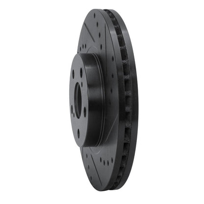 DFC 09 - 15 Toyota Corolla Front Right Drilled and Slotted Black Brake Rotor (Part Number DFC633 - 92009R) | dfc633 - 92009R - JDMuscleSPK994077
