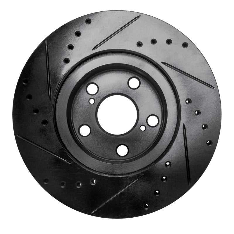 DFC 09 - 15 Toyota Corolla Front Right Drilled and Slotted Black Brake Rotor (Part Number DFC633 - 92009R) | dfc633 - 92009R - JDMuscleSPK994077