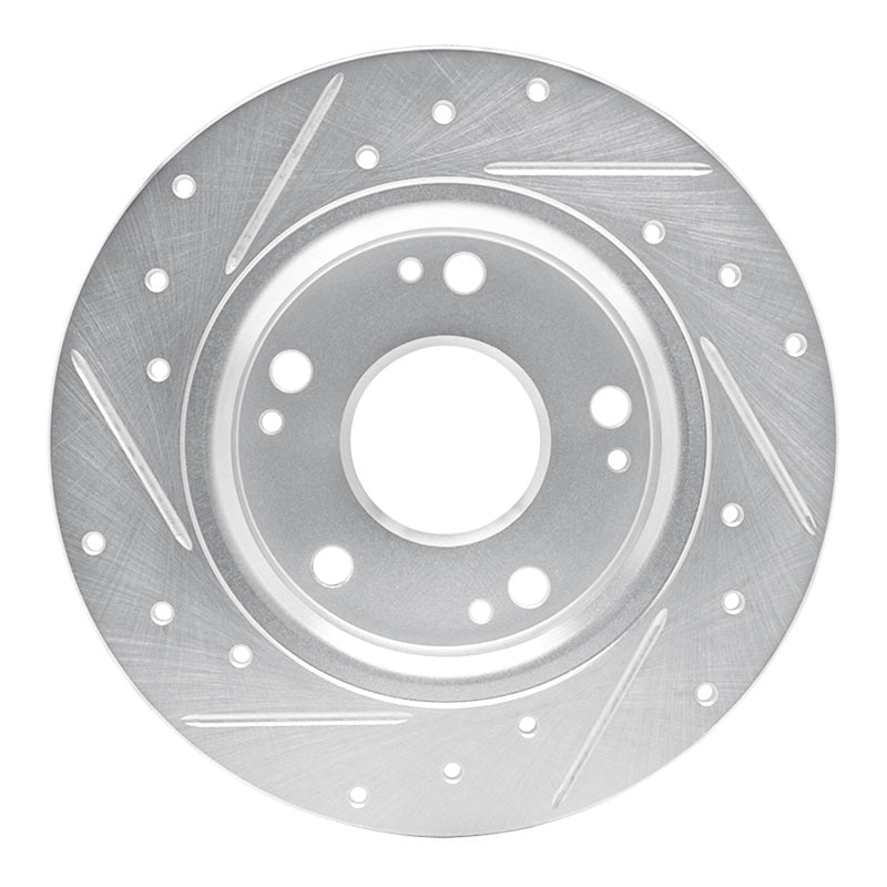 DFC 11 - 15 Honda CR - Z Rear Right Drilled & Slotted Silver Brake Rotor – OE Vane Configuration for Optimal Heat Dissipation | dfc631 - 59035R - JDMuscleSPK925265