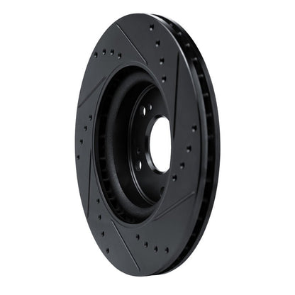 DFC 12 - 16 Honda CR - V Front Left Drilled & Slotted Black Brake Rotor | dfc633 - 59057L - JDMuscleSPK928857