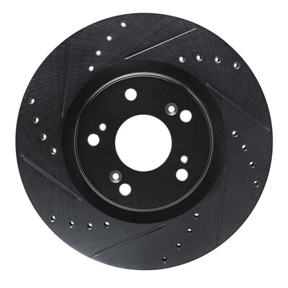 DFC 12 - 16 Honda CR - V Front Left Drilled & Slotted Black Brake Rotor | dfc633 - 59057L - JDMuscleSPK928857