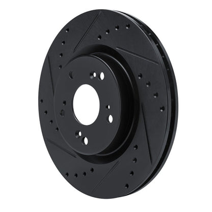 DFC 12 - 16 Honda CR - V Front Left Drilled & Slotted Black Brake Rotor | dfc633 - 59057L - JDMuscleSPK928857