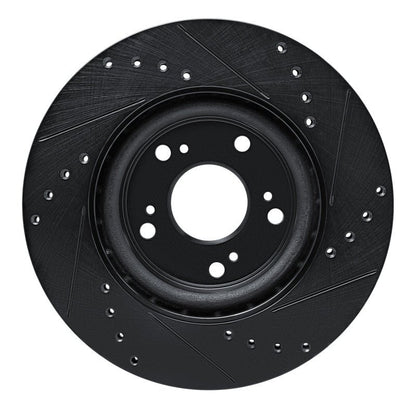 DFC 12 - 16 Honda CR - V Front Left Drilled & Slotted Black Brake Rotor | dfc633 - 59057L - JDMuscleSPK928857