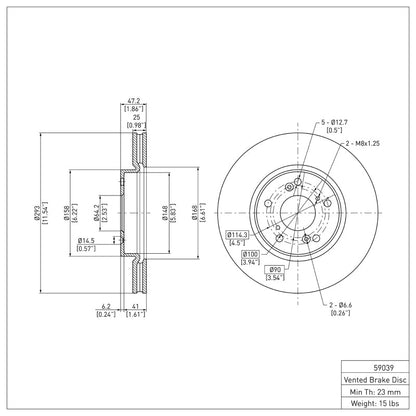DFC 13 - 22 Honda Accord Coupe Front Brake Rotor - Precision Mill - Balanced for Smooth Stopping | dfc600 - 59039 - JDMuscleSPK918130