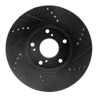 DFC 16 - 25 Honda Civic Sedan Front Left Drilled & Slotted Black Brake Rotor | dfc633 - 59061L - JDMuscleSPK928865