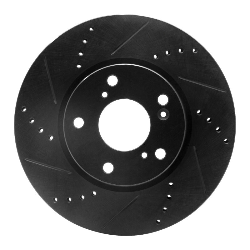 DFC 16 - 25 Honda Civic Sedan Front Left Drilled & Slotted Black Brake Rotor | dfc633 - 59061L - JDMuscleSPK928865