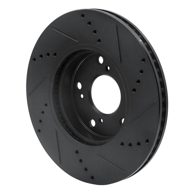 DFC 16 - 25 Honda Civic Sedan Front Left Drilled & Slotted Black Brake Rotor | dfc633 - 59061L - JDMuscleSPK928865