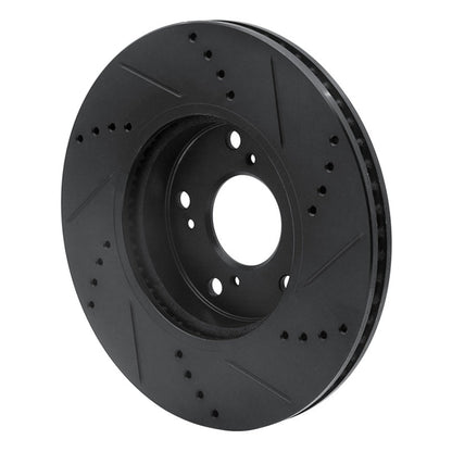 DFC 16 - 25 Honda Civic Sedan Front Left Drilled & Slotted Black Brake Rotor | dfc633 - 59061L - JDMuscleSPK928865