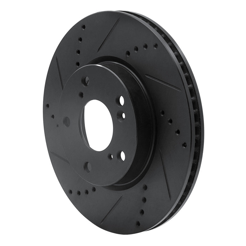 DFC 16 - 25 Honda Civic Sedan Front Left Drilled & Slotted Black Brake Rotor | dfc633 - 59061L - JDMuscleSPK928865