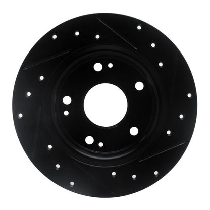 DFC 16 - 25 Honda Insight Rear Left Drilled & Slotted Black Brake Rotor | dfc633 - 59059L - JDMuscleSPK928861