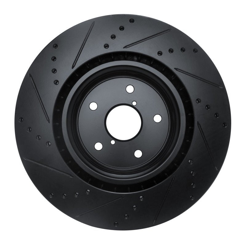 DFC 18 - 25 Subaru WRX Front Right Drilled & Slotted Black Brake Rotor | dfc633 - 13041R - JDMuscleSPK927271
