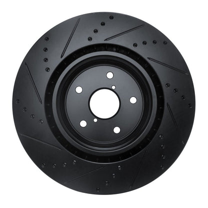 DFC 18 - 25 Subaru WRX Front Right Drilled & Slotted Black Brake Rotor | dfc633 - 13041R - JDMuscleSPK927271