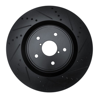 DFC 18 - 25 Subaru WRX Front Right Drilled & Slotted Black Brake Rotor | dfc633 - 13041R - JDMuscleSPK927271