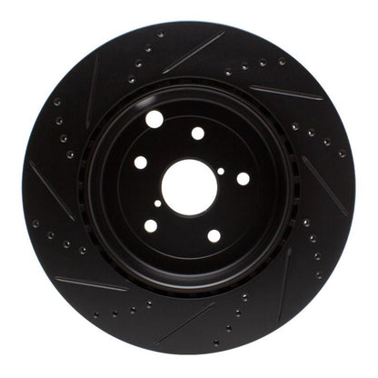 DFC 18 - 25 Subaru WRX STI Rear Right Drilled & Slotted Black Brake Rotor | dfc633 - 13042R - JDMuscleSPK927273