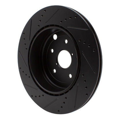 DFC 18 - 25 Subaru WRX STI Rear Right Drilled & Slotted Black Brake Rotor | dfc633 - 13042R - JDMuscleSPK927273