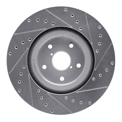 DFC 19 - 23 Subaru Ascent Front Left Drilled & Slotted Silver Brake Rotor - OE Vane Design for Optimal Heat Dissipation | dfc631 - 13043L - JDMuscleSPK922321