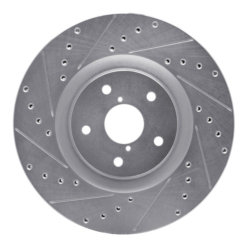 DFC 19 - 23 Subaru Ascent Front Left Drilled & Slotted Silver Brake Rotor - OE Vane Design for Optimal Heat Dissipation | dfc631 - 13043L - JDMuscleSPK922321