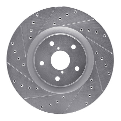 DFC 19 - 23 Subaru Ascent Front Left Drilled & Slotted Silver Brake Rotor - OE Vane Design for Optimal Heat Dissipation | dfc631 - 13043L - JDMuscleSPK922321