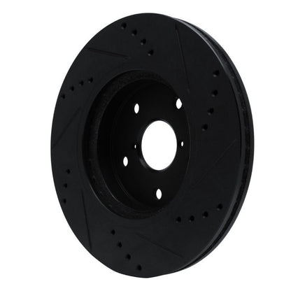 DFC 19 - 24 Subaru Forester Front Left Drilled & Slotted Black Brake Rotor | dfc633 - 13048L - JDMuscleSPK927282