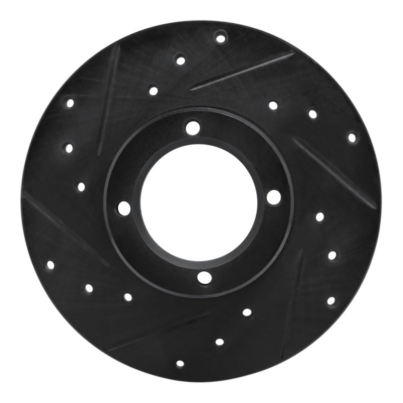 DFC 80 - 83 Subaru Standard Front Left Drilled & Slotted Black Brake Rotor | dfc633 - 13030L - JDMuscleSPK927251
