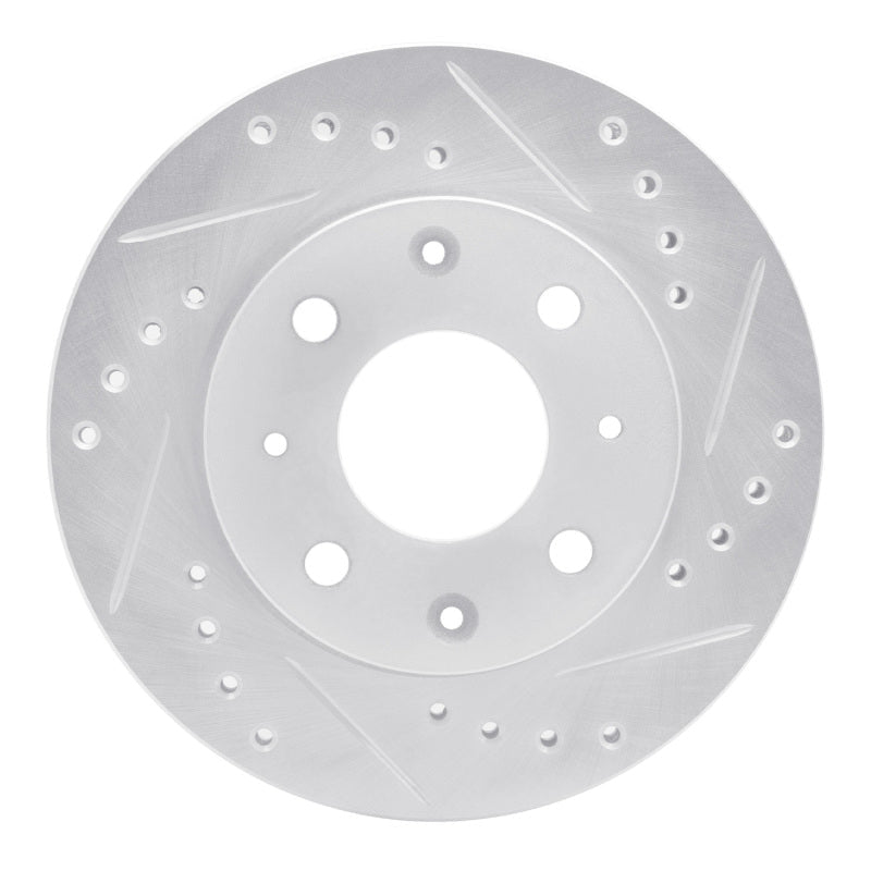 DFC 82 - 83 Honda Accord Sedan Front Right Drilled & Slotted Silver Brake Rotor - OE Vane Design for Maximum Heat Dissipation | dfc631 - 59004R - JDMuscleSPK925203