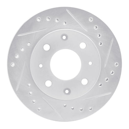 DFC 82 - 83 Honda Accord Sedan Front Right Drilled & Slotted Silver Brake Rotor - OE Vane Design for Maximum Heat Dissipation | dfc631 - 59004R - JDMuscleSPK925203