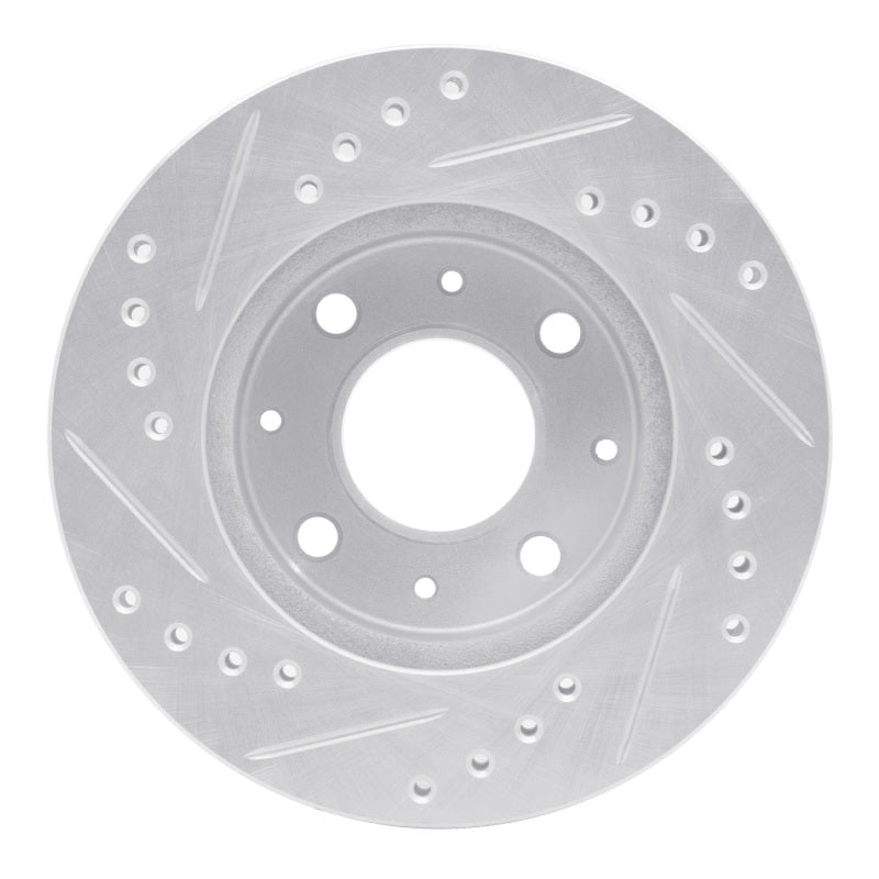 DFC 82 - 83 Honda Accord Sedan Front Right Drilled & Slotted Silver Brake Rotor - OE Vane Design for Maximum Heat Dissipation | dfc631 - 59004R - JDMuscleSPK925203