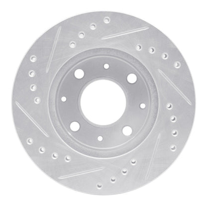 DFC 82 - 83 Honda Accord Sedan Front Right Drilled & Slotted Silver Brake Rotor - OE Vane Design for Maximum Heat Dissipation | dfc631 - 59004R - JDMuscleSPK925203