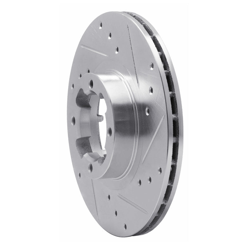 DFC 85 - 94 Subaru XT Front Right Drilled & Slotted Silver Brake Rotor – OE Vane Design for Optimal Heat Dissipation | dfc631 - 13000R - JDMuscleSPK922240