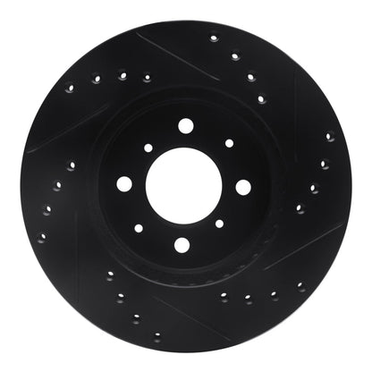 DFC 88 - 91 Honda Prelude Front Left Drilled & Slotted Black Brake Rotor | dfc633 - 59015L - JDMuscleSPK928775