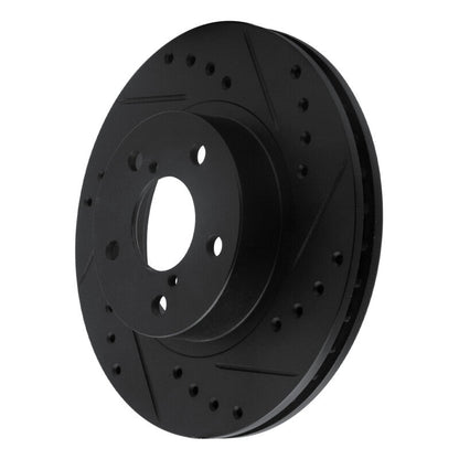 DFC 90 - 01 Subaru Impreza Front Right Drilled & Slotted Black Brake Rotor | dfc633 - 13007R - JDMuscleSPK927212