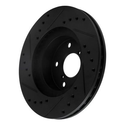 DFC 90 - 01 Subaru Impreza Front Right Drilled & Slotted Black Brake Rotor | dfc633 - 13007R - JDMuscleSPK927212