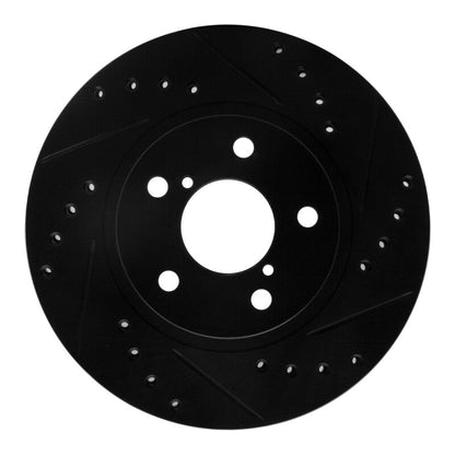 DFC 90 - 01 Subaru Impreza Front Right Drilled & Slotted Black Brake Rotor | dfc633 - 13007R - JDMuscleSPK927212